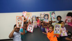 all sports kids group of kids holding art