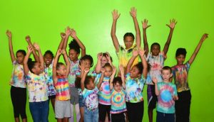 all sports kids hands up